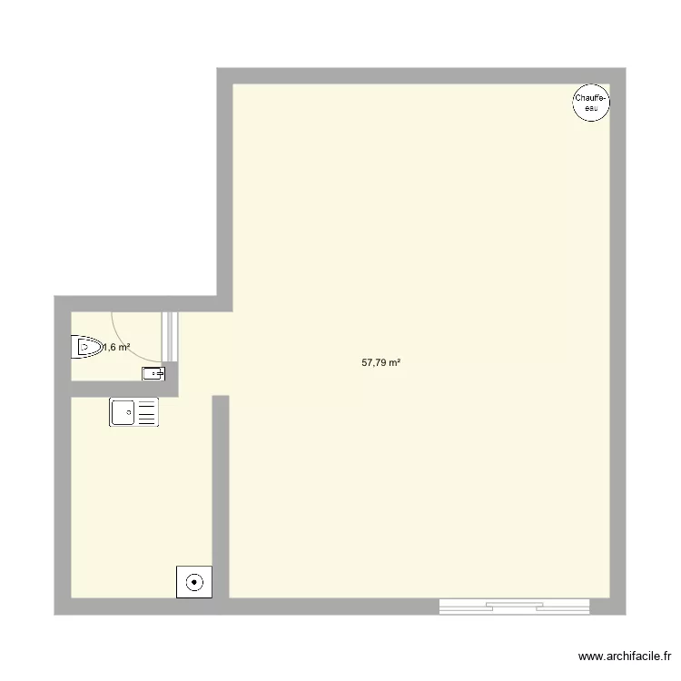 Salon studio coiffure. Plan de 