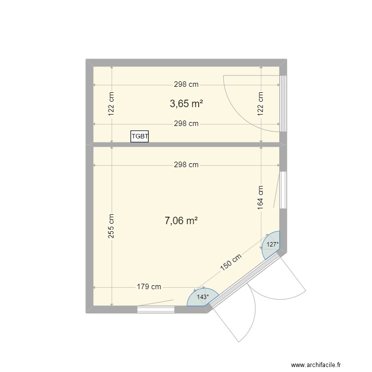 Jardin. Plan de 2 pièces et 11 m2