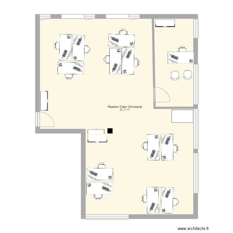 Relation Client Omnicanal.2. Plan de 1 pièce et 98 m2