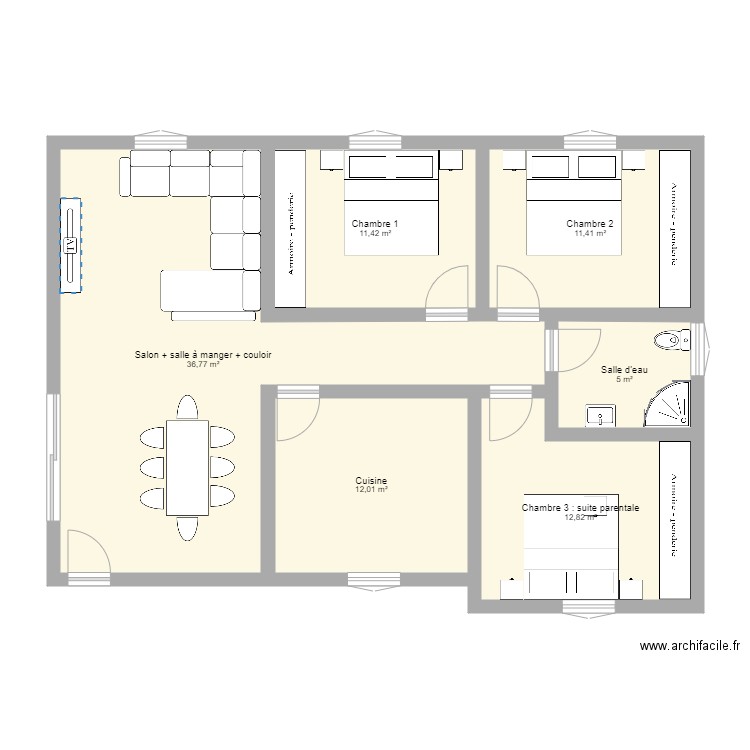 Villa de vacances 90 m2. Plan de 0 pièce et 0 m2