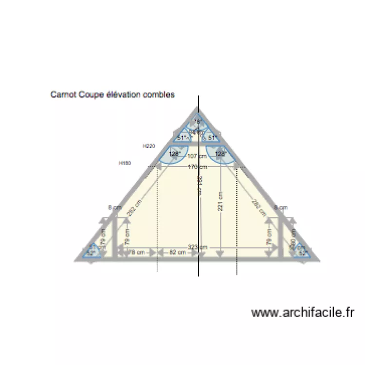CARNOT COUPE DE COMBLE. Plan de 