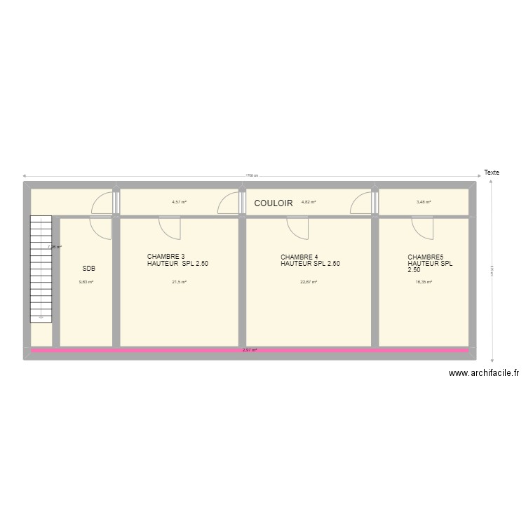 QUOEURNAT ETAGE.. Plan de 9 pièces et 93 m2