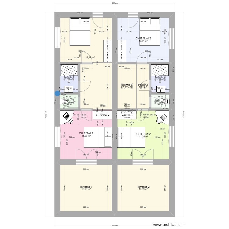 CF2. Plan de 31 pièces et 656 m2