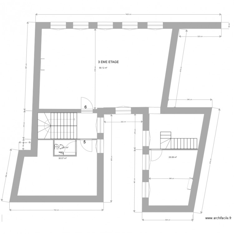 3 EME ETAGE cb. Plan de 0 pièce et 0 m2