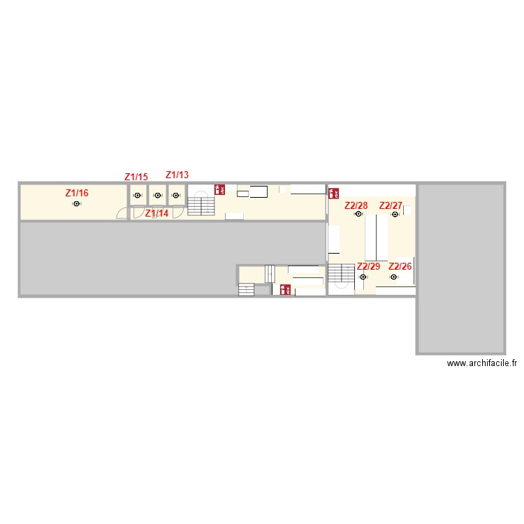 Plan hall MEO 1er alm. Plan de 10 pièces et 153 m2