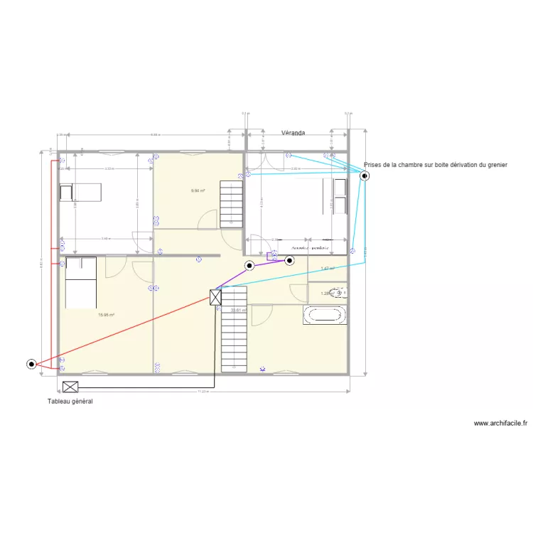 Plan 1er circuits prises. Plan de 
