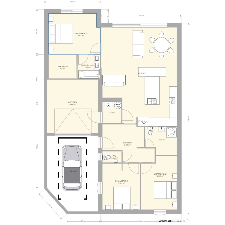 projet v3 interieur sans patio. Plan de 0 pièce et 0 m2