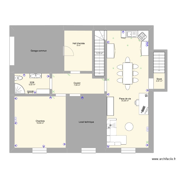  cave 3. Plan de 0 pièce et 0 m2