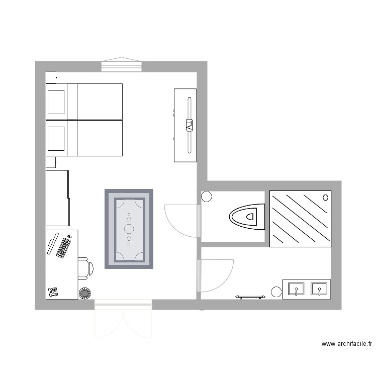 plan chambre hotel 4étoiles. Plan de 0 pièce et 0 m2