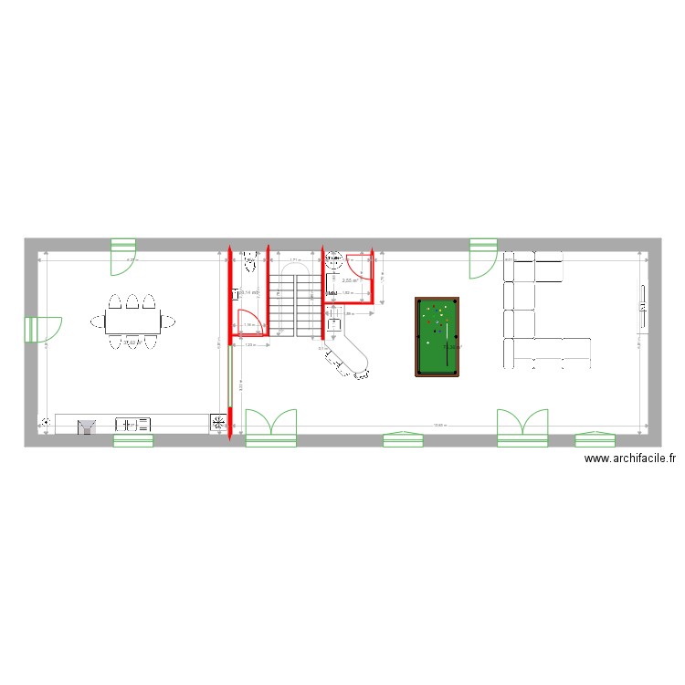 LASSUS rdc 2. Plan de 4 pièces et 119 m2