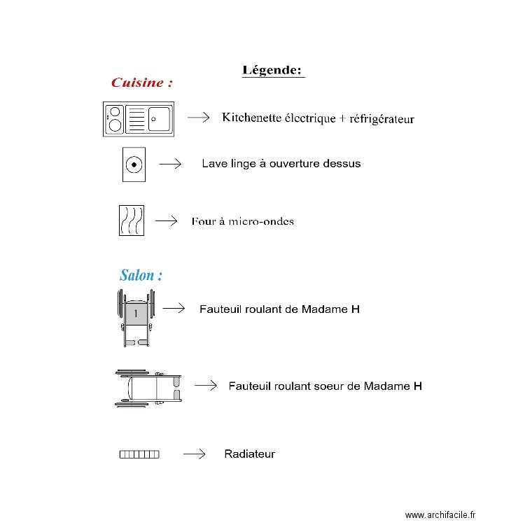 Légende. Plan de 0 pièce et 0 m2