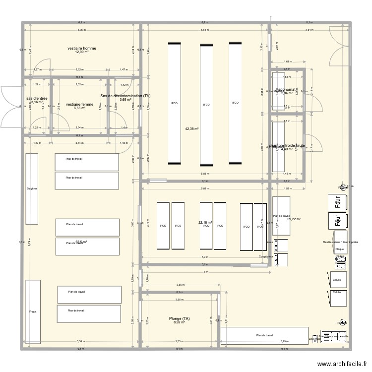 PLO Petite surface V3 vestiaire antoine. Plan de 11 pièces et 219 m2