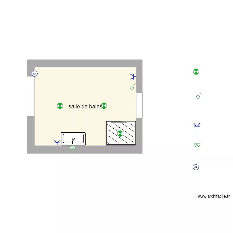 salle de bains aubade elec fini. Plan de 