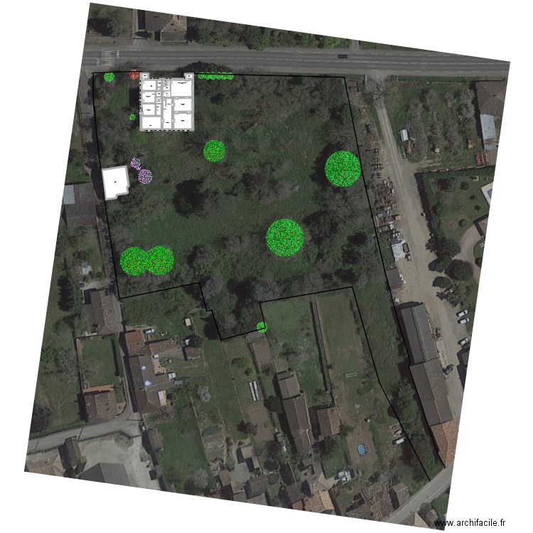 RDC + Plan Extérieur 1. Plan de 20 pièces et 489 m2