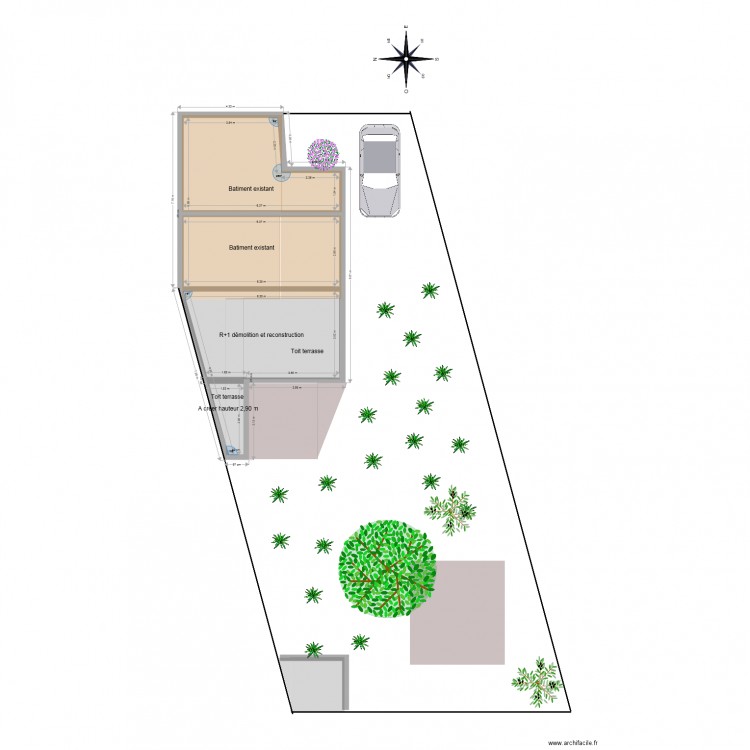 Plan de masse 1. Plan de 0 pièce et 0 m2