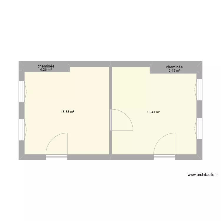 plan avant travaux F3 duplex RDC Trigu&egrave;res. Plan de 