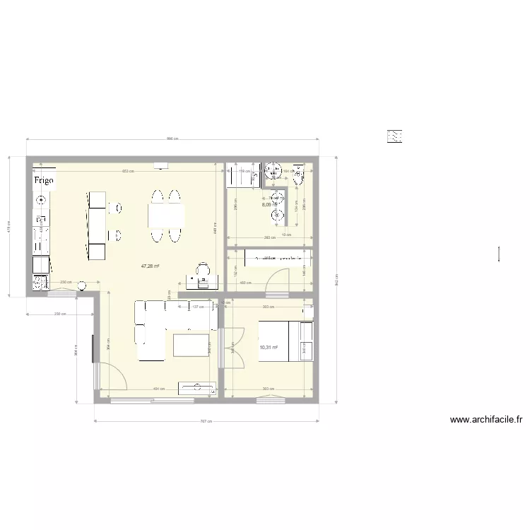 studio. Plan de 