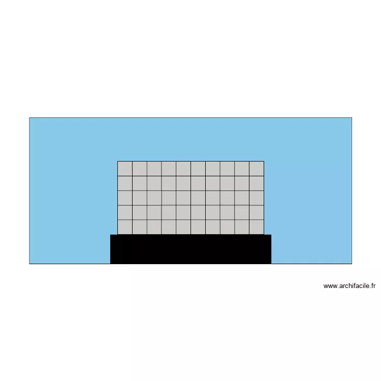 Vue de face Mur LED Zurich 2. Plan de 