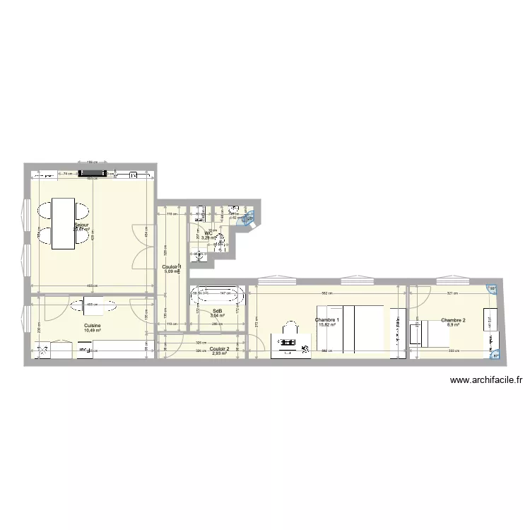 Appartement Legendre. Plan de 