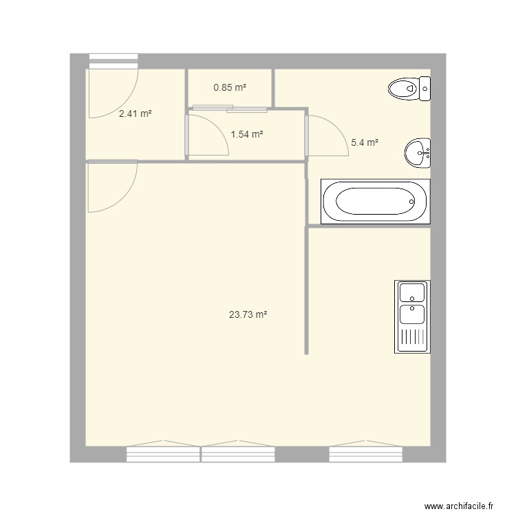 Creil. Plan de 5 pièces et 34 m2