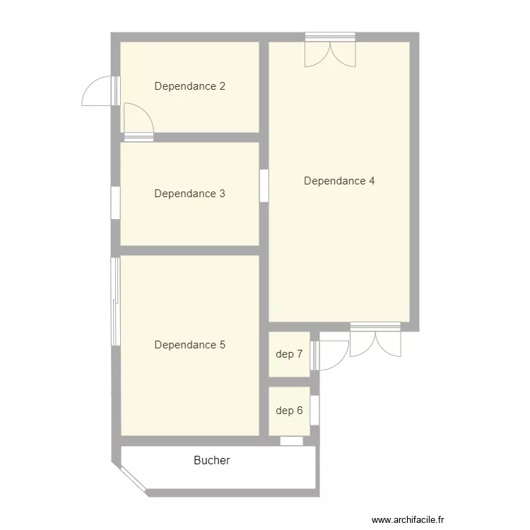 dependances 2 &agrave; 7. Plan de 