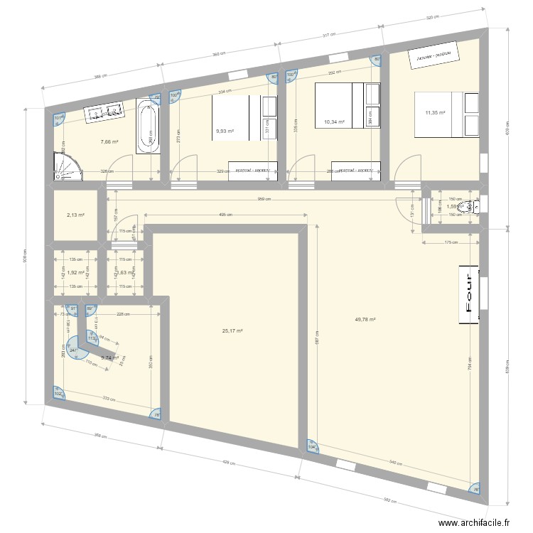 Plan Aubière RDC Appart 1 version 2. Plan de 0 pièce et 0 m2