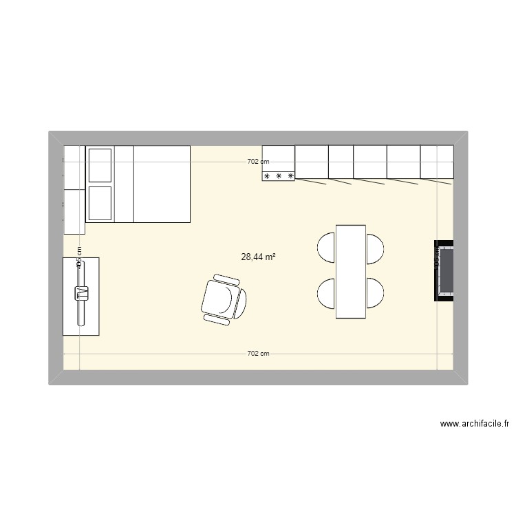 VERSAILLES 2. Plan de 1 pièce et 28 m2