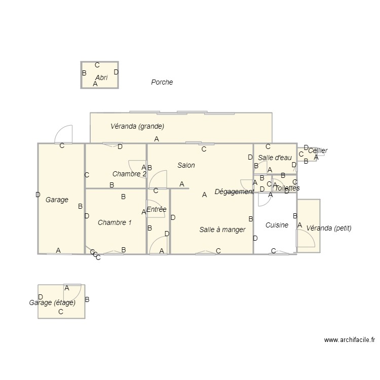 DUPIOT. Plan de 13 pièces et 42 m2