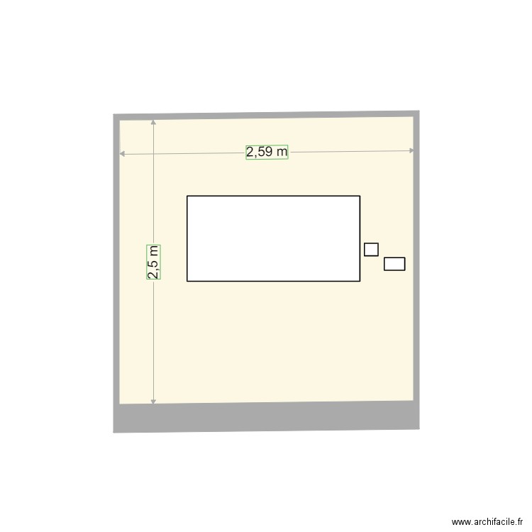 Plan Coupe Cuisine 2. Plan de 1 pièce et 6 m2