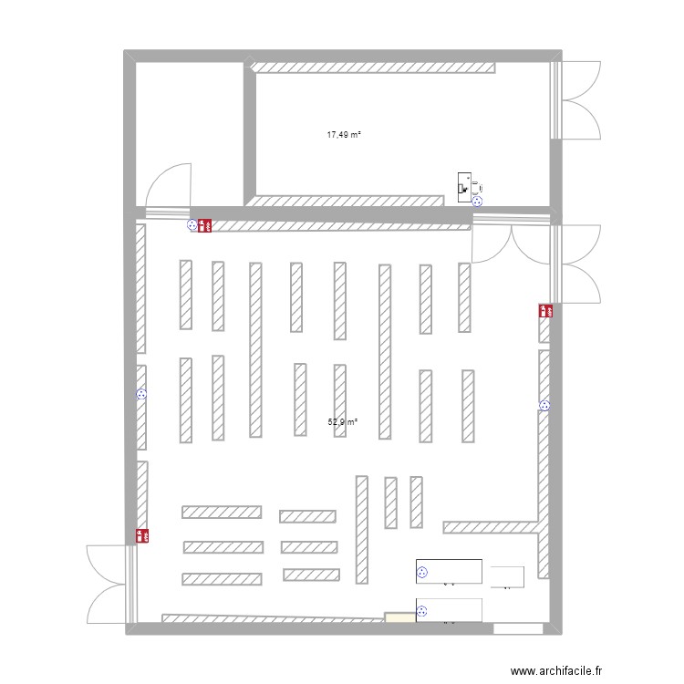 magasin. Plan de 0 pièce et 0 m2