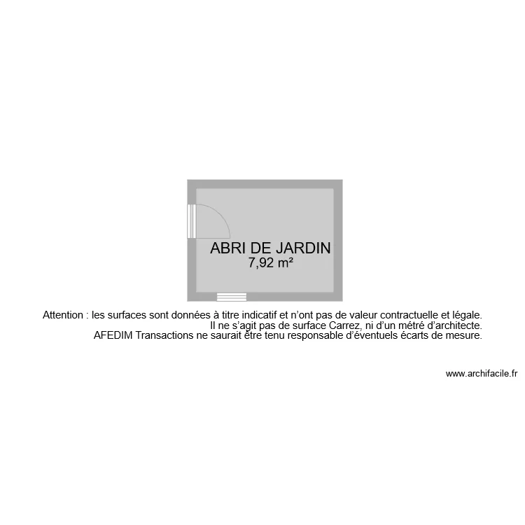 BI7551 ABRI DE JARDIN . Plan de 