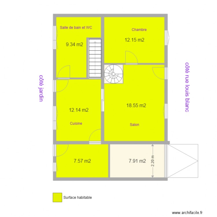 amenagement existante au rdc. Plan de 0 pièce et 0 m2