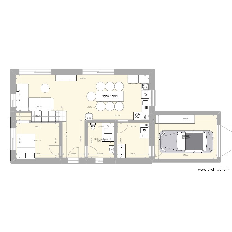 Maison 1. Plan de 10 pièces et 137 m2