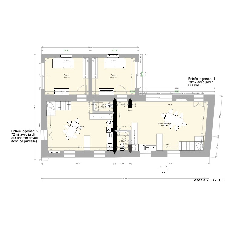 TOULENNE MODIF 2021 vente 2 lots. Plan de 0 pièce et 0 m2