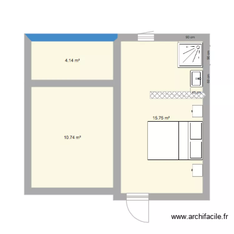 Chambre 1. Plan de 