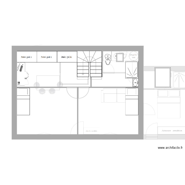 rdc avec garage. Plan de 0 pièce et 0 m2