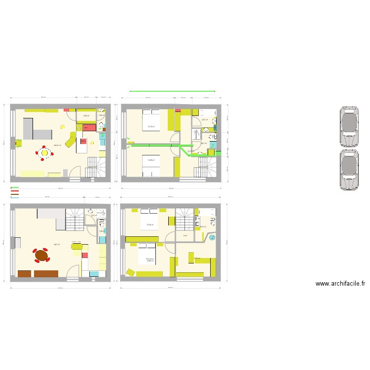 Maison Neuilly 2. Plan de 16 pièces et 199 m2
