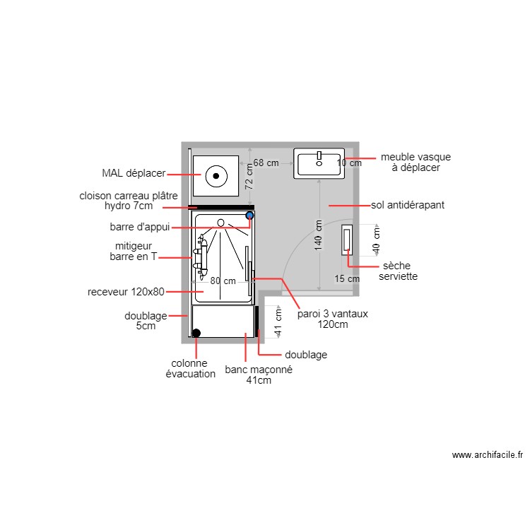 STEINBERGER. Plan de 1 pièce et 4 m2