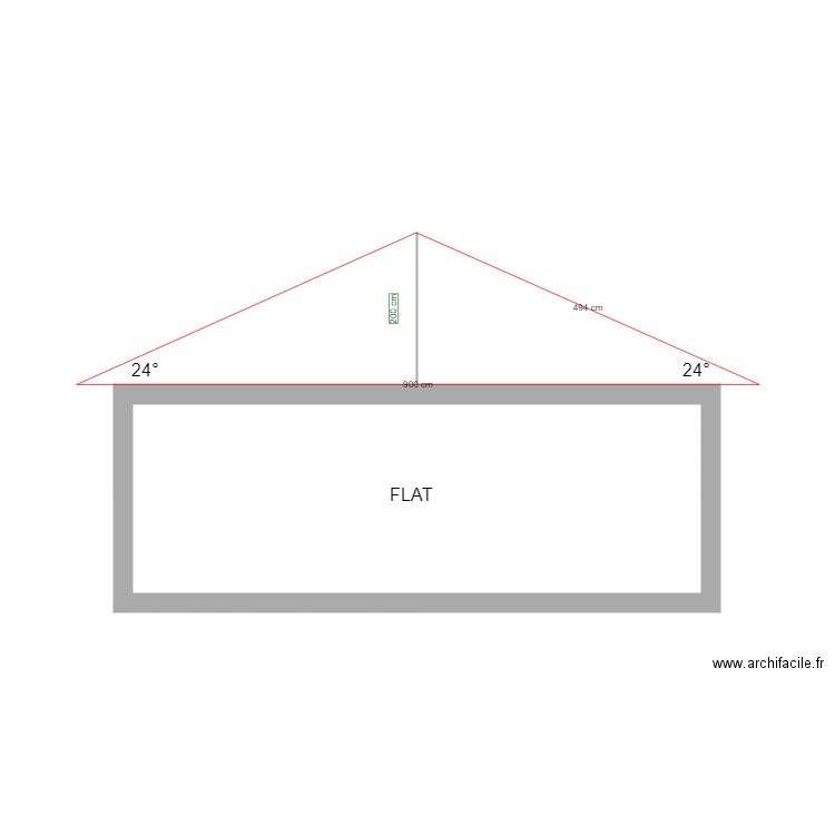 flat roof slope rev1. Plan de 1 pièce et 19 m2