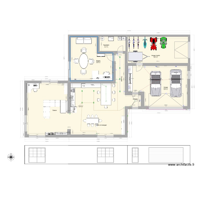 Projet TBCC José sans élec . Plan de 6 pièces et 245 m2