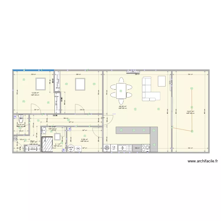 appartement x. Plan de 