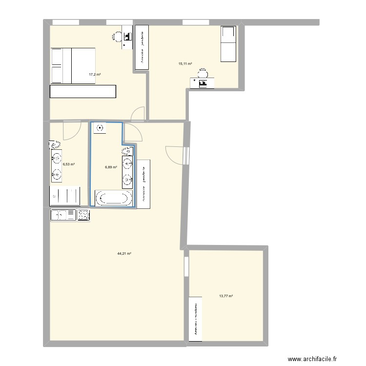 Soubeyran 2. Plan de 6 pièces et 104 m2