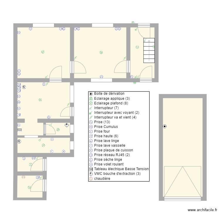 M.Samier batalle. Plan de 9 pièces et 64 m2