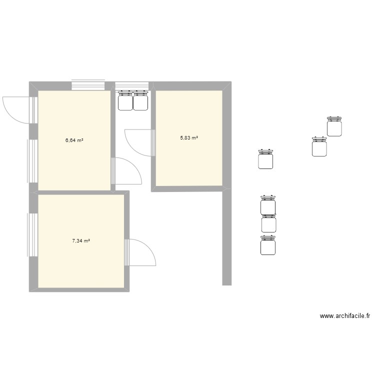 HORIZON. Plan de 3 pièces et 20 m2