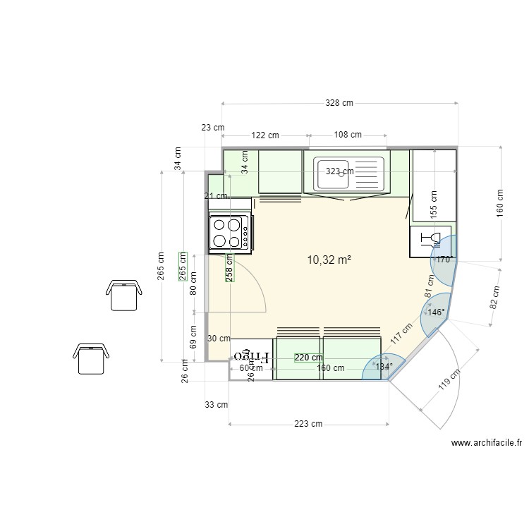 Cuisine 1 Choix 2. Plan de 0 pièce et 0 m2