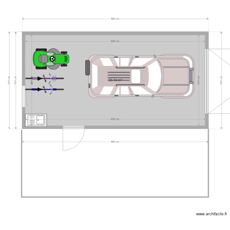 plan mini garage1 Mathieu. Plan de 0 pièce et 0 m2