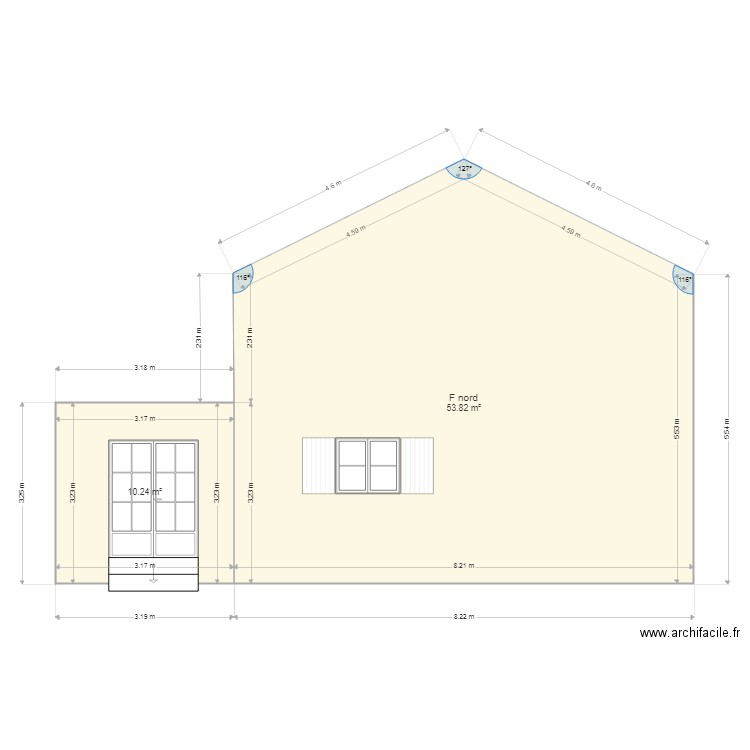 Façade 1. Plan de 0 pièce et 0 m2