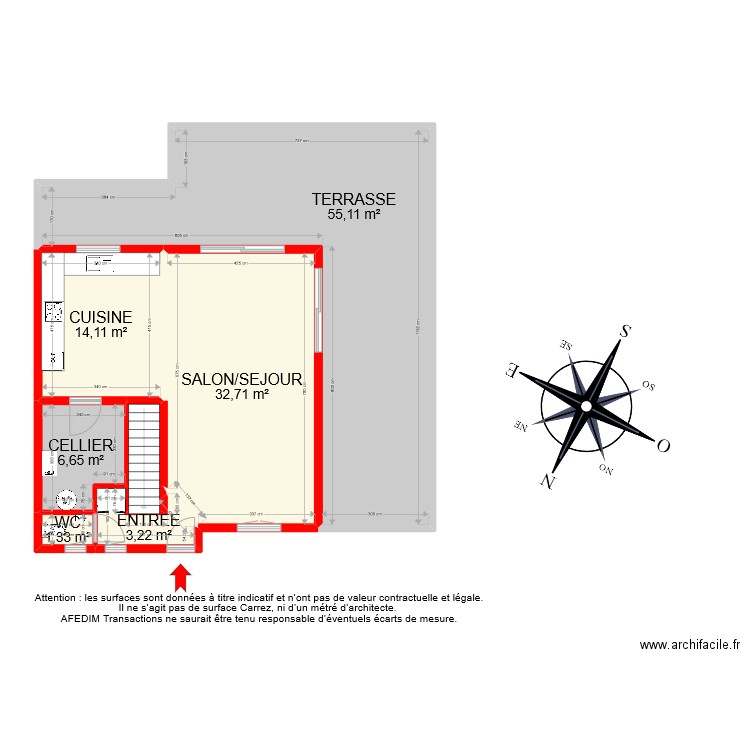 BI 8562 RDC. Plan de 7 pièces et 116 m2