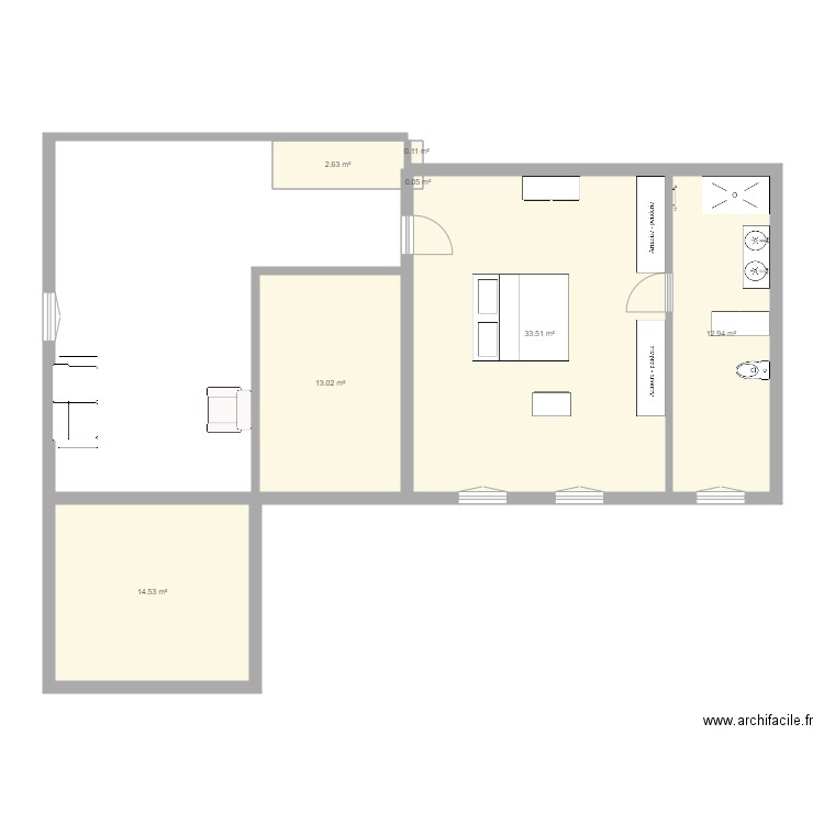 1er étage Marina et Frost v3. Plan de 0 pièce et 0 m2
