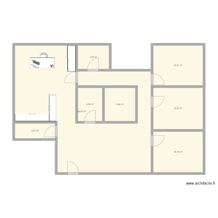 azoulay. Plan de 8 pièces et 106 m2